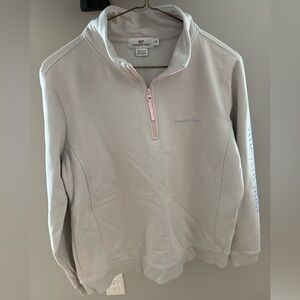Vineyard Vines Light Gray Sweatshirt with Pink and Blue Accents